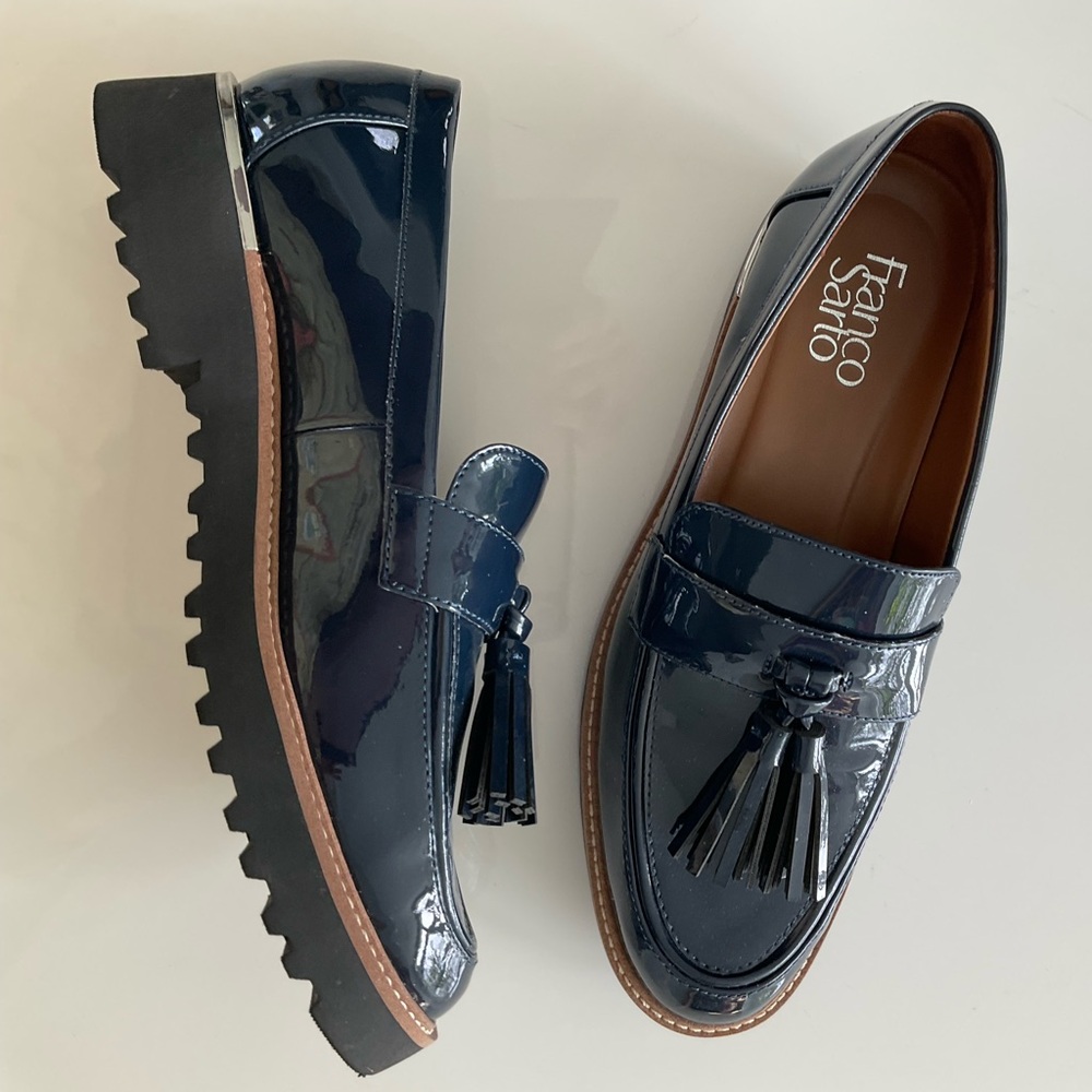 Franco Sarto Navy Carolynn Tassel Loafers - Picture 2 of 4